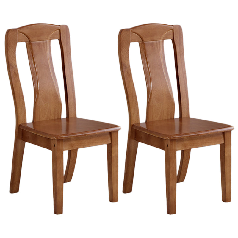 Chaise de salle à manger traditionnelle en bois massif, chaise latérale à dossier à lattes pour la maison