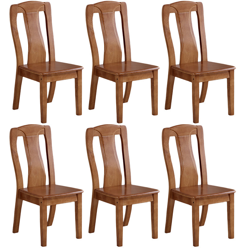 Chaise de salle à manger traditionnelle en bois massif, chaise latérale à dossier à lattes pour la maison