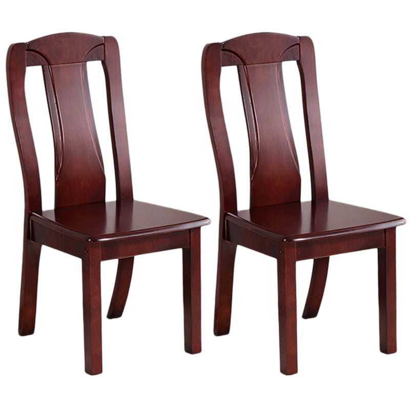 Chaise de salle à manger traditionnelle en bois massif, chaise latérale à dossier à lattes pour la maison