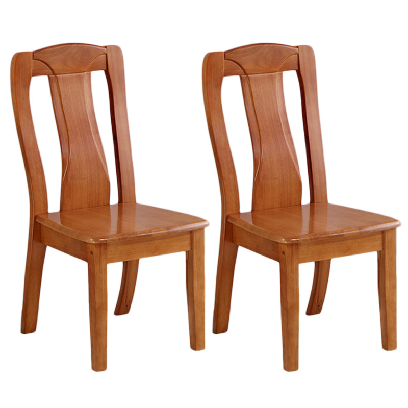 Chaise de salle à manger traditionnelle en bois massif, chaise latérale à dossier à lattes pour la maison
