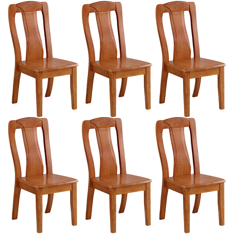 Chaise de salle à manger traditionnelle en bois massif, chaise latérale à dossier à lattes pour la maison