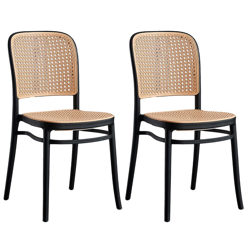 Nordischer Terrassen-Esszimmerstuhl aus Korbgeflecht/Rattan, 86,4 cm hoch, offene Rückenlehne, Beistellstuhl für Restaurants
