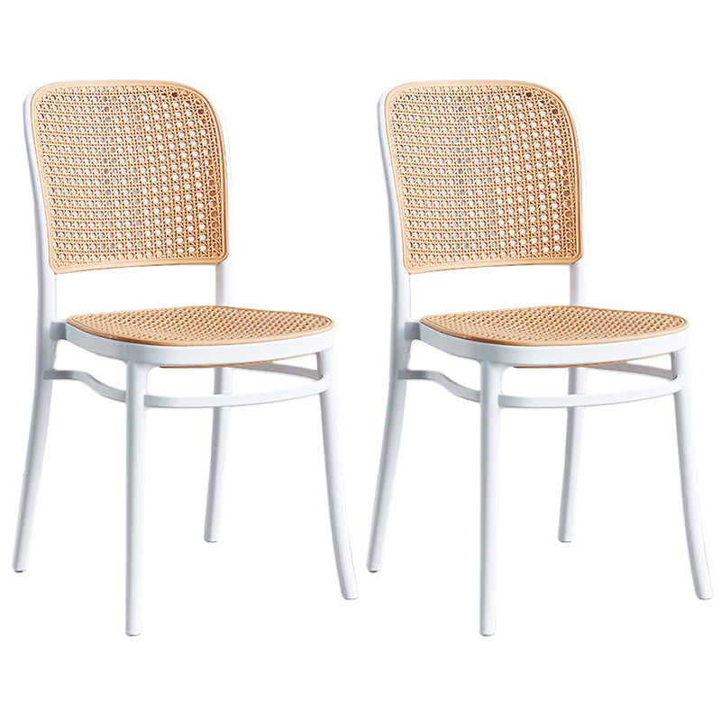 Nordischer Terrassen-Esszimmerstuhl aus Korbgeflecht/Rattan, 86,4 cm hoch, offene Rückenlehne, Beistellstuhl für Restaurants
