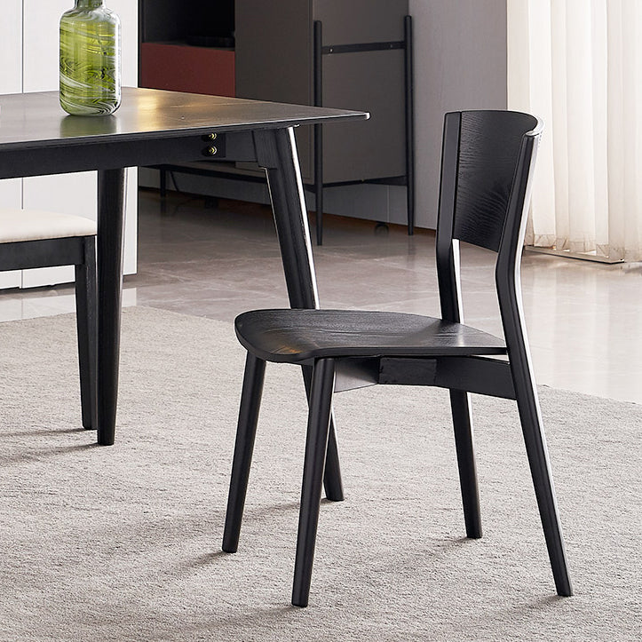 Chaises de salle à manger latérales contemporaines en bois avec chaises sans bras de salle à manger à 4 pieds