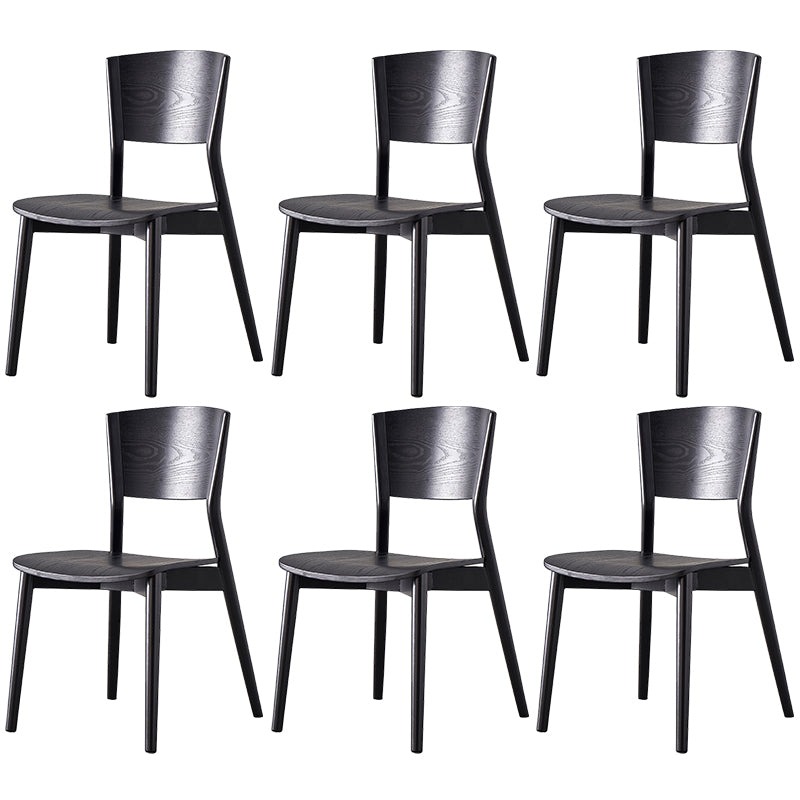 Chaises de salle à manger latérales contemporaines en bois avec chaises sans bras de salle à manger à 4 pieds