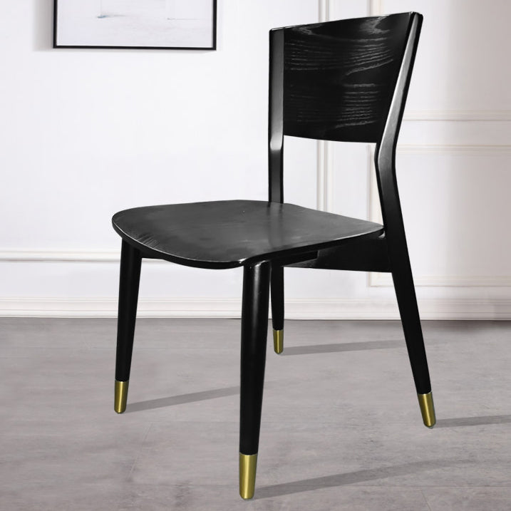 Chaises de salle à manger latérales contemporaines en bois avec chaises sans bras de salle à manger à 4 pieds