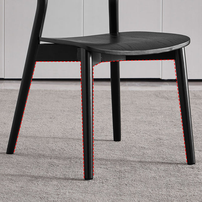 Chaises de salle à manger latérales contemporaines en bois avec chaises sans bras de salle à manger à 4 pieds