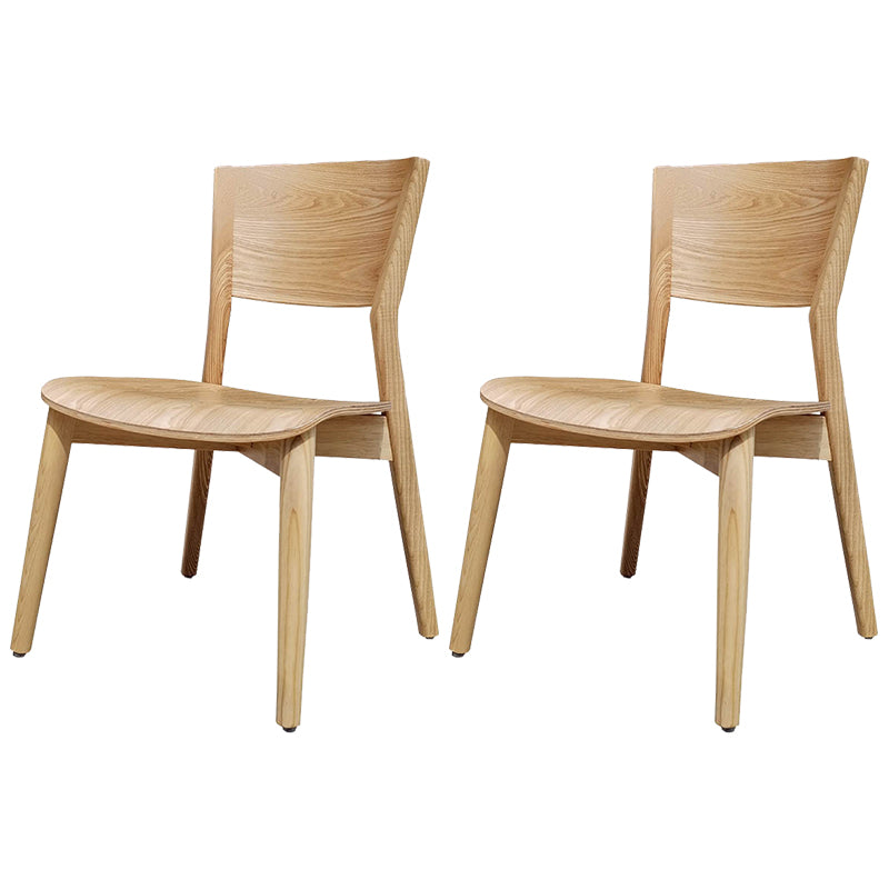 Chaises de salle à manger latérales contemporaines en bois avec chaises sans bras de salle à manger à 4 pieds