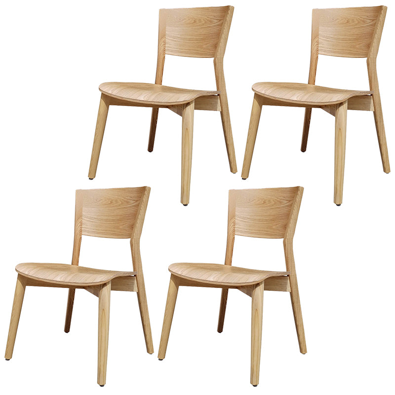 Chaises de salle à manger latérales contemporaines en bois avec chaises sans bras de salle à manger à 4 pieds
