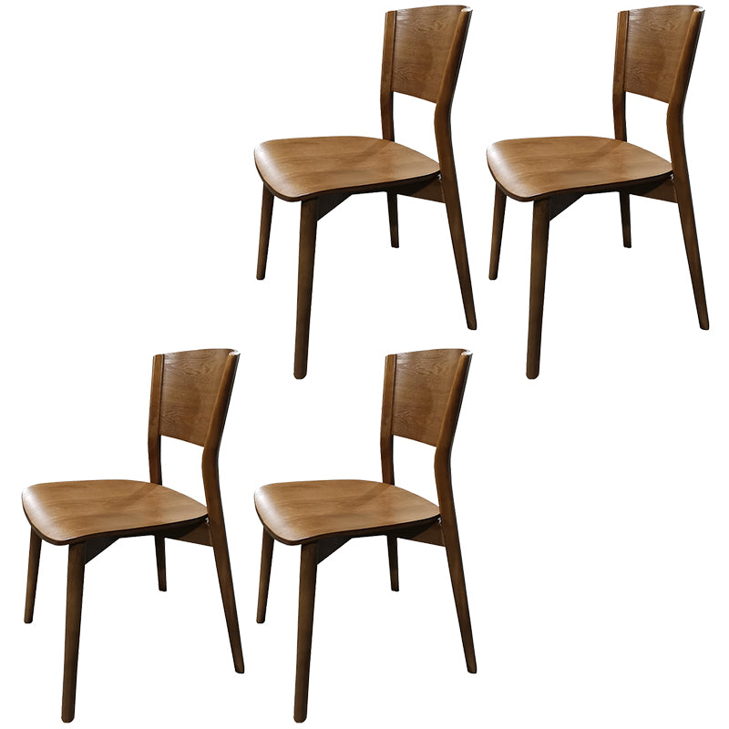 Chaises de salle à manger latérales contemporaines en bois avec chaises sans bras de salle à manger à 4 pieds