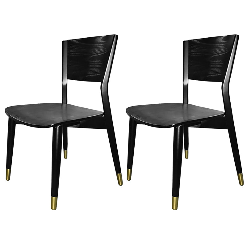 Chaises de salle à manger latérales contemporaines en bois avec chaises sans bras de salle à manger à 4 pieds