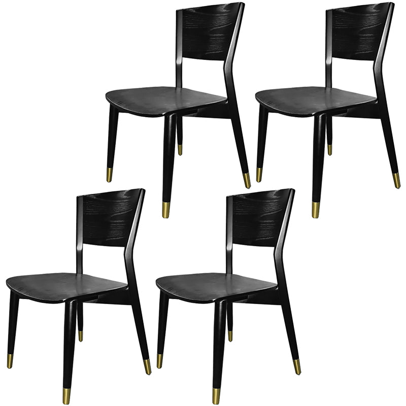 Chaises de salle à manger latérales contemporaines en bois avec chaises sans bras de salle à manger à 4 pieds