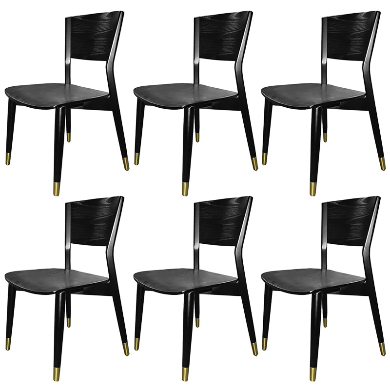 Chaises de salle à manger latérales contemporaines en bois avec chaises sans bras de salle à manger à 4 pieds