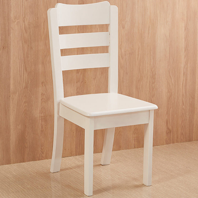 Contemporary Square Solid Wooden Chairs Armless Chairs for Dining Room