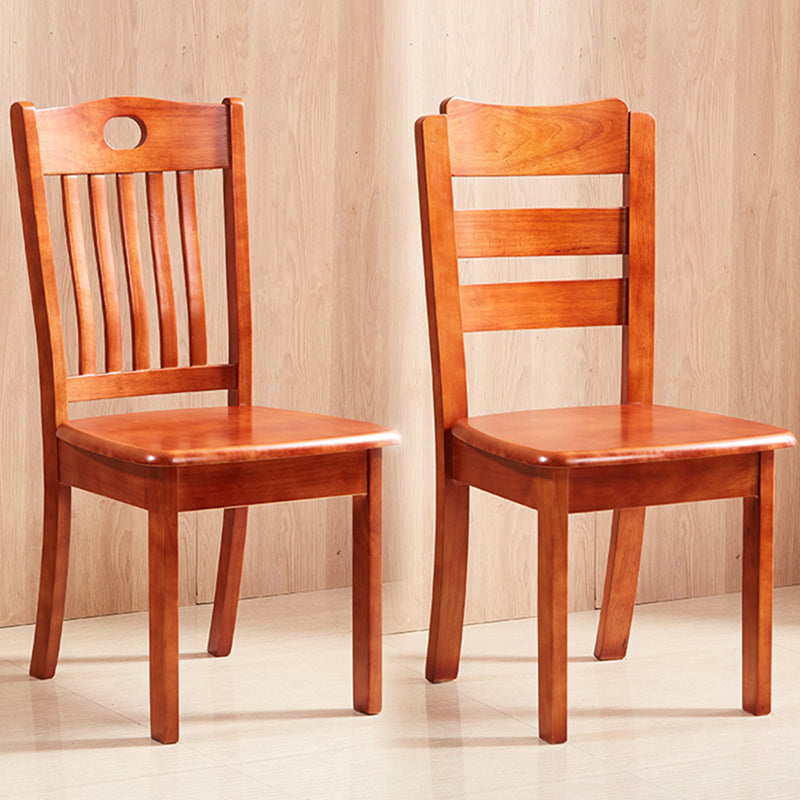 Contemporary Square Solid Wooden Chairs Armless Chairs for Dining Room