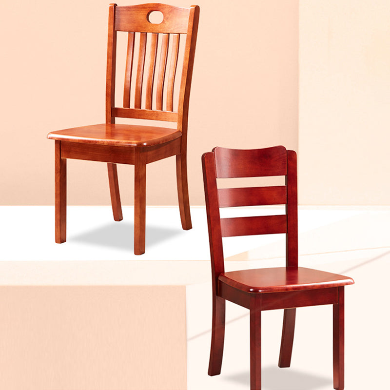 Contemporary Square Solid Wooden Chairs Armless Chairs for Dining Room