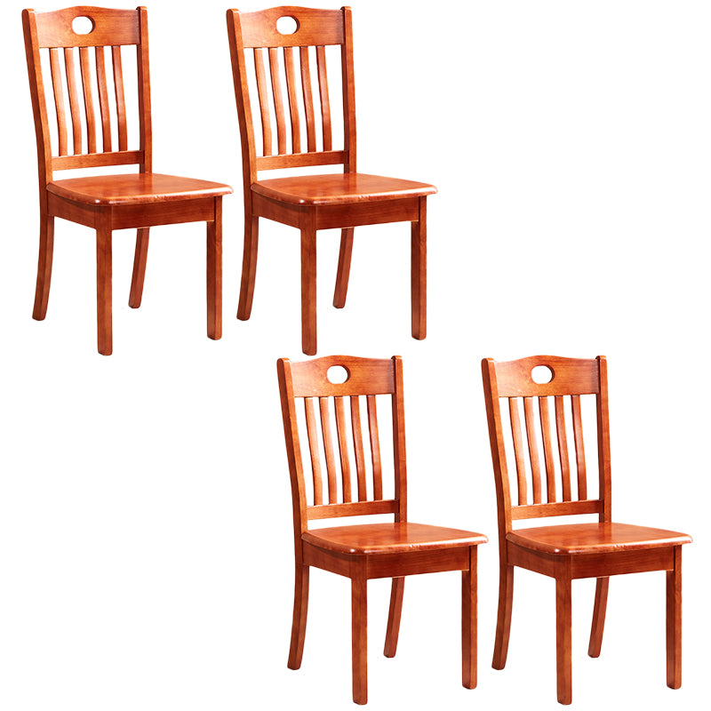 Contemporary Square Solid Wooden Chairs Armless Chairs for Dining Room