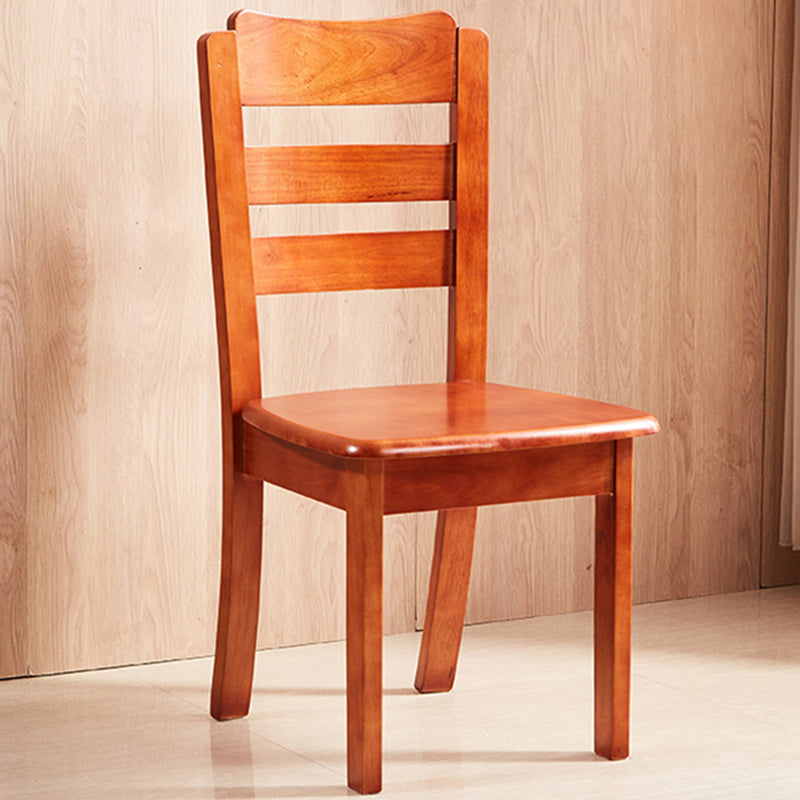 Chaises sans bras carrées contemporaines en bois massif pour salle à manger