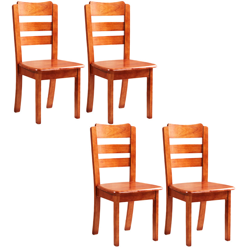 Contemporary Square Solid Wooden Chairs Armless Chairs for Dining Room