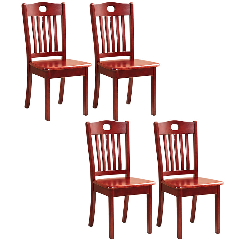 Contemporary Square Solid Wooden Chairs Armless Chairs for Dining Room