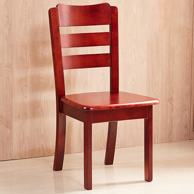 Chaises sans bras carrées contemporaines en bois massif pour salle à manger