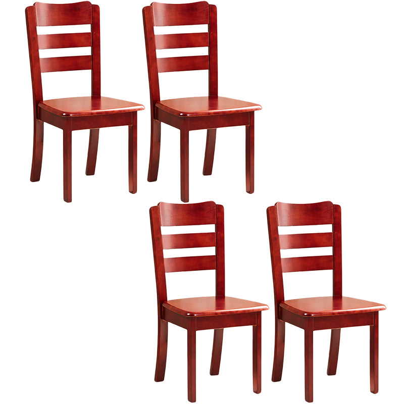 Contemporary Square Solid Wooden Chairs Armless Chairs for Dining Room