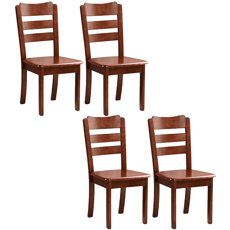 Contemporary Square Solid Wooden Chairs Armless Chairs for Dining Room
