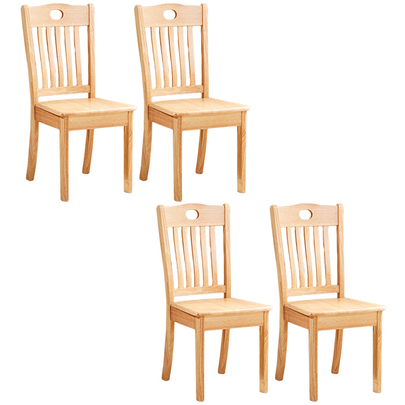 Contemporary Square Solid Wooden Chairs Armless Chairs for Dining Room