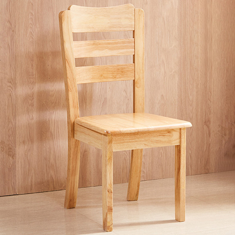 Chaises sans bras carrées contemporaines en bois massif pour salle à manger