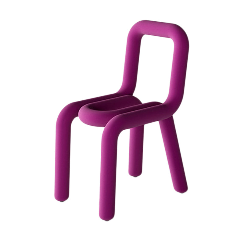 Chaise de salle à manger à dossier ouvert en flanelle de chaise latérale de restaurant de style moderne coloré