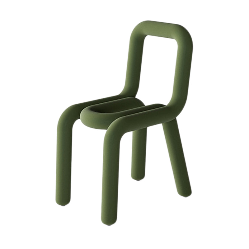 Chaise de salle à manger à dossier ouvert en flanelle de chaise latérale de restaurant de style moderne coloré