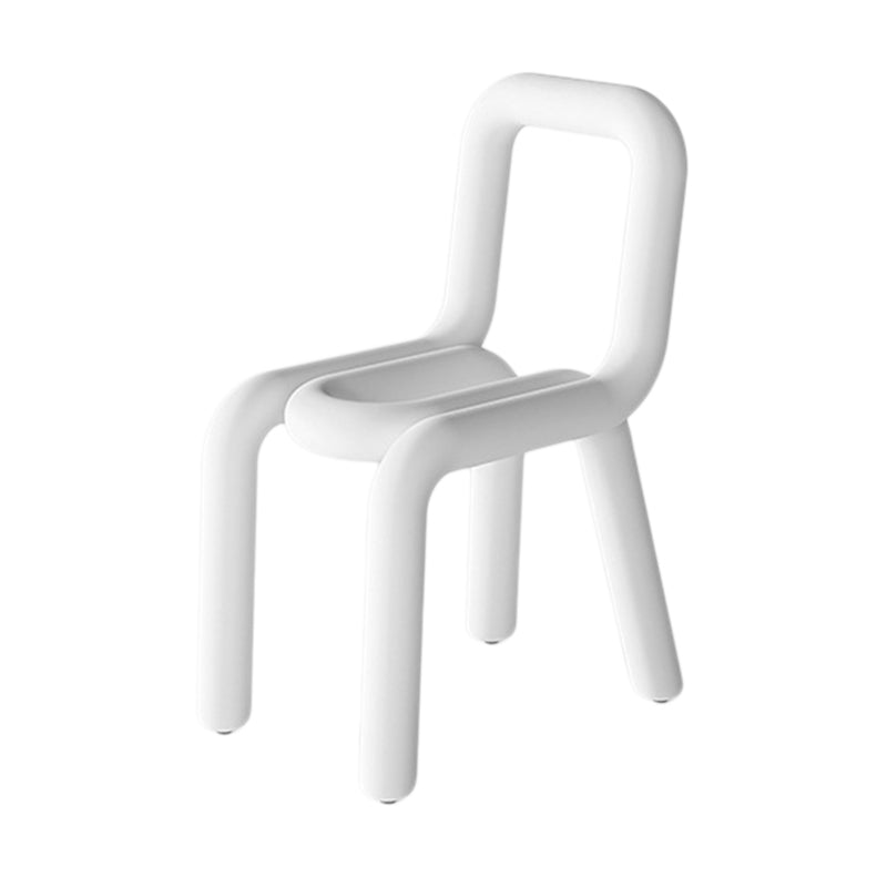 Chaise de salle à manger à dossier ouvert en flanelle de chaise latérale de restaurant de style moderne coloré
