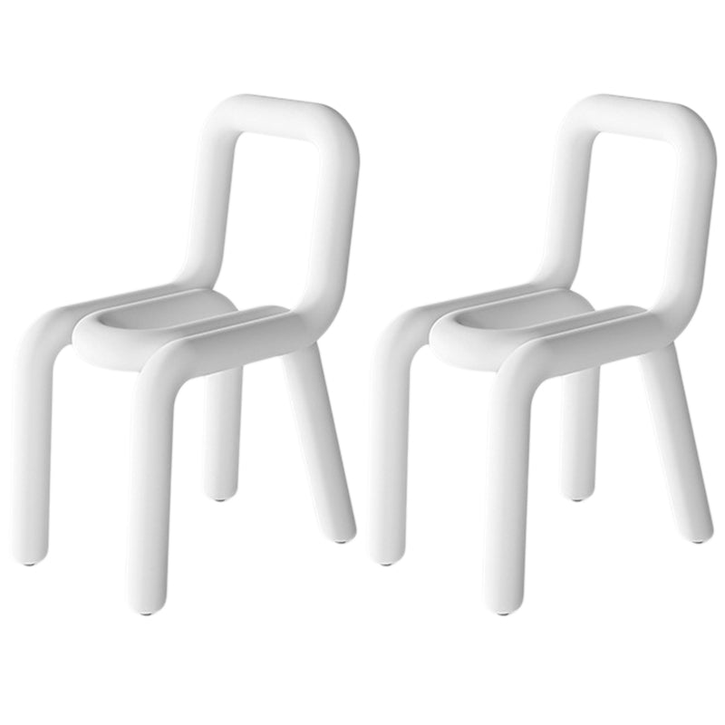 Chaise de salle à manger à dossier ouvert en flanelle de chaise latérale de restaurant de style moderne coloré