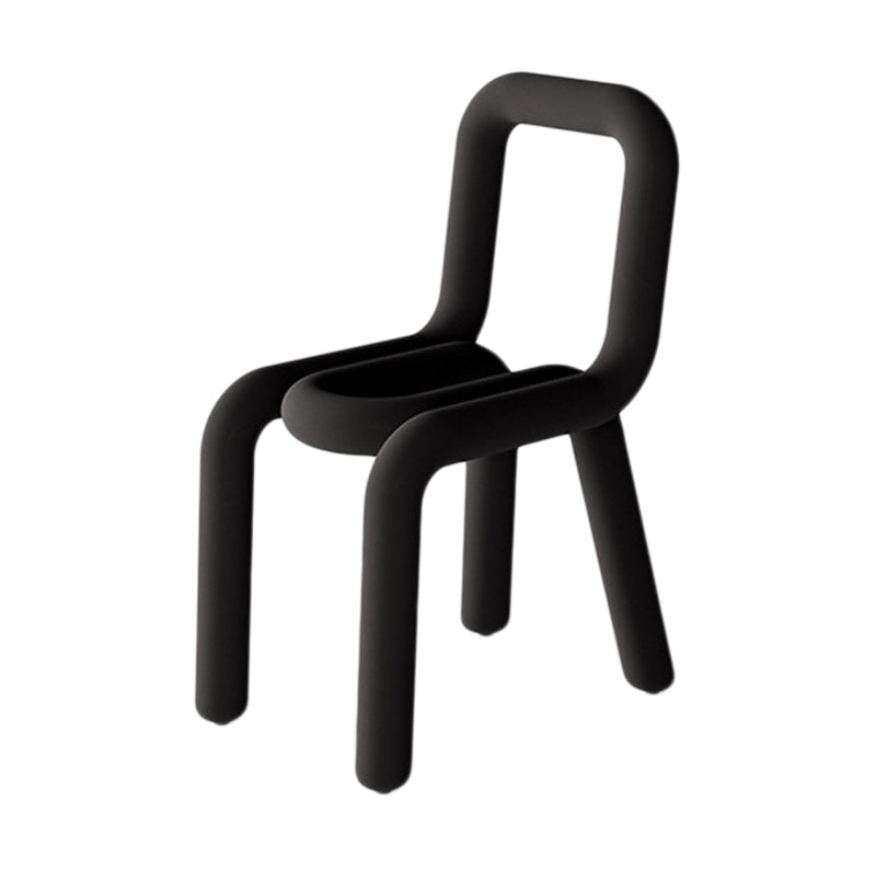 Chaise de salle à manger à dossier ouvert en flanelle de chaise latérale de restaurant de style moderne coloré