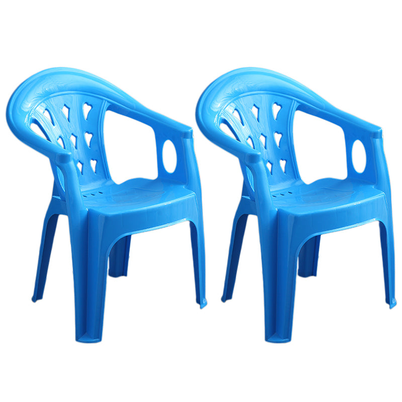 Fauteuil de salle à manger en plastique contemporain, chaise latérale empilable à dossier à lattes pour la maison