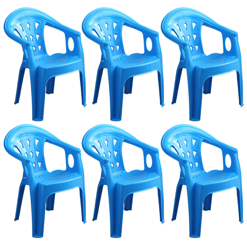 Fauteuil de salle à manger en plastique contemporain, chaise latérale empilable à dossier à lattes pour la maison
