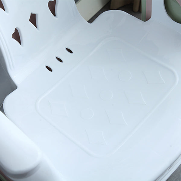 Fauteuil de salle à manger en plastique contemporain, chaise latérale empilable à dossier à lattes pour la maison