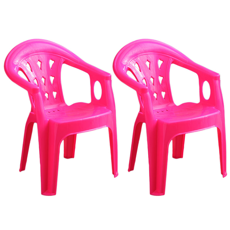 Fauteuil de salle à manger en plastique contemporain, chaise latérale empilable à dossier à lattes pour la maison