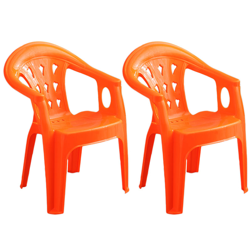 Fauteuil de salle à manger en plastique contemporain, chaise latérale empilable à dossier à lattes pour la maison