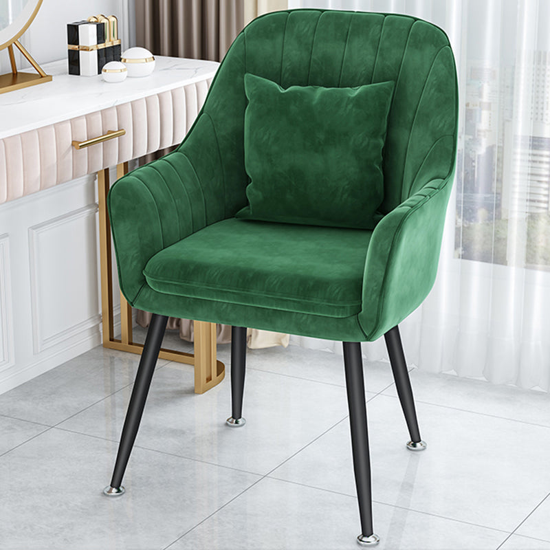 Scandinavian Style Metal Dining Chair Bedroom Solid Back Dining Arm Chairs