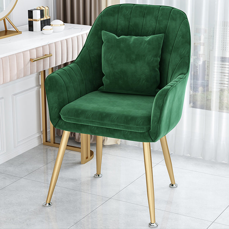 Scandinavian Style Metal Dining Chair Bedroom Solid Back Dining Arm Chairs