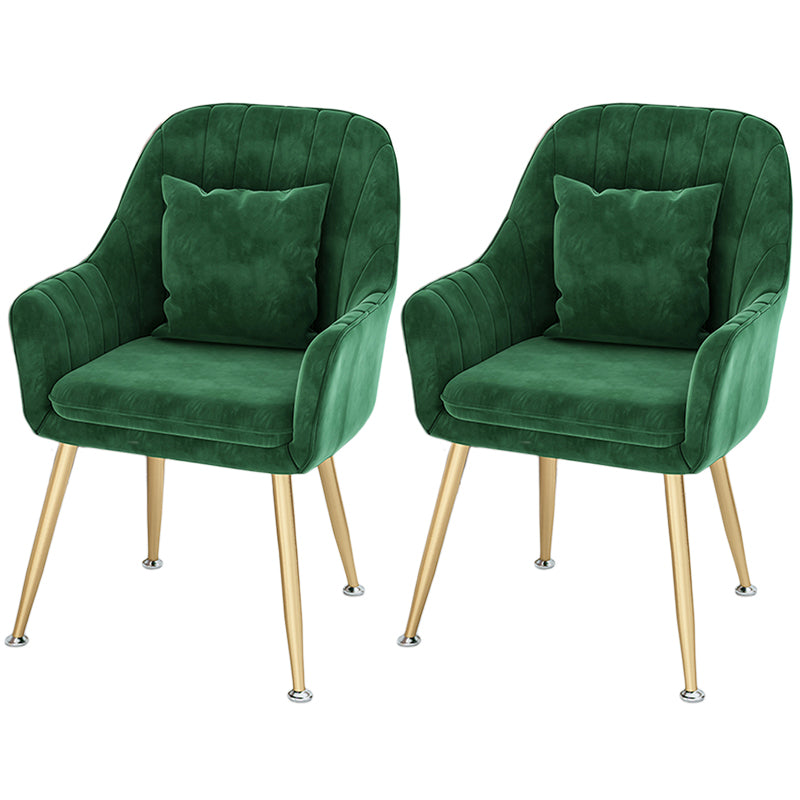 Scandinavian Style Metal Dining Chair Bedroom Solid Back Dining Arm Chairs