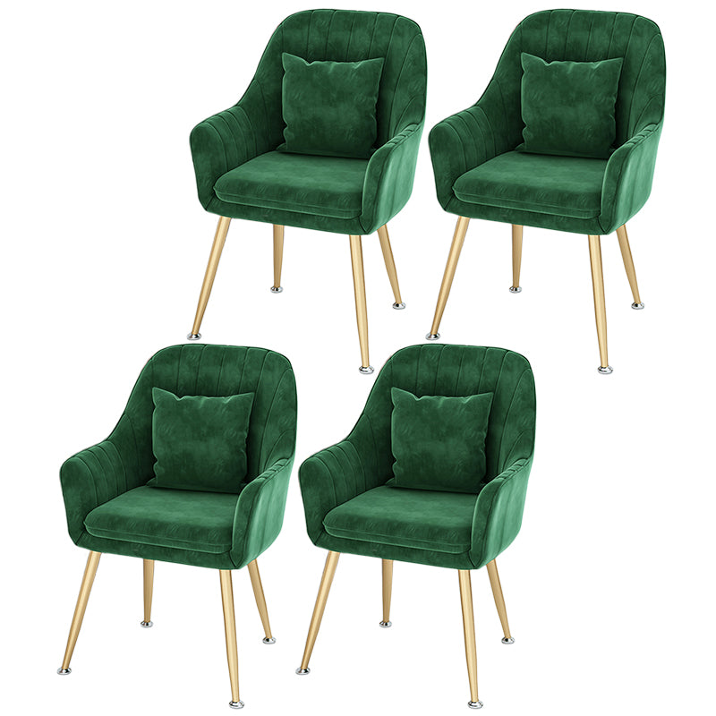 Scandinavian Style Metal Dining Chair Bedroom Solid Back Dining Arm Chairs