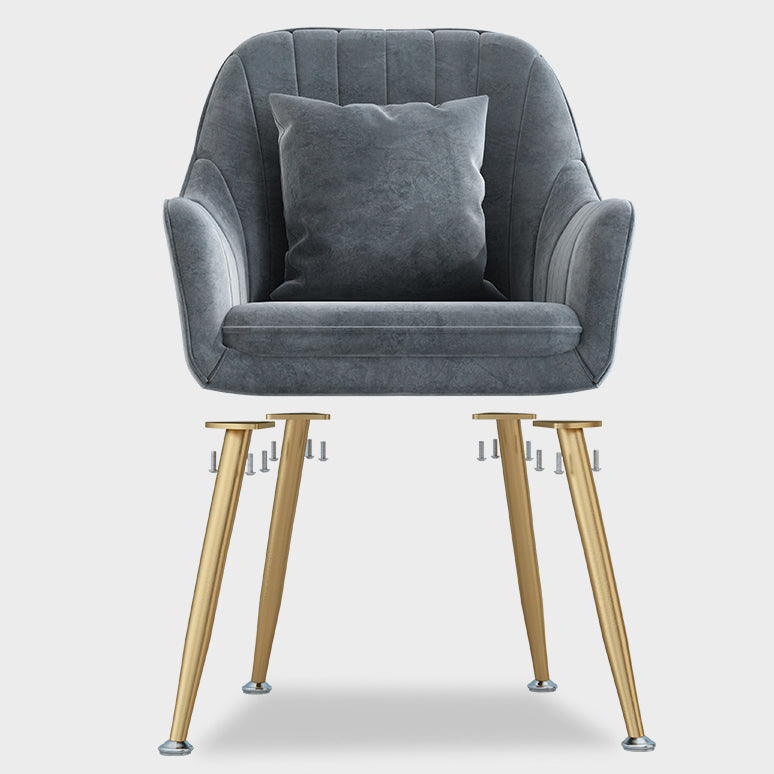 Scandinavian Style Metal Dining Chair Bedroom Solid Back Dining Arm Chairs