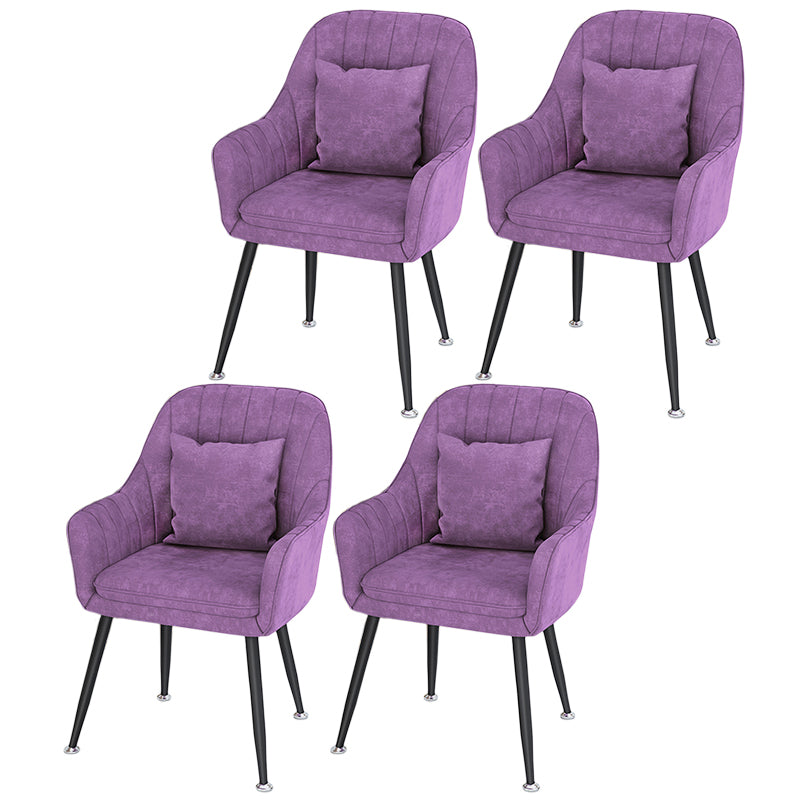 Scandinavian Style Metal Dining Chair Bedroom Solid Back Dining Arm Chairs