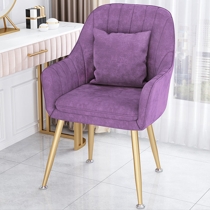 Scandinavian Style Metal Dining Chair Bedroom Solid Back Dining Arm Chairs