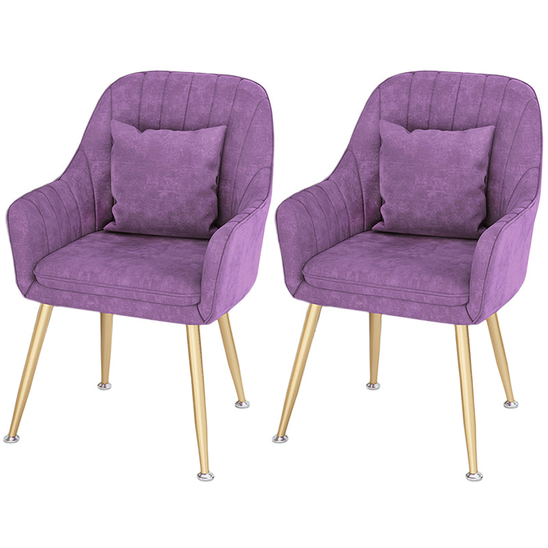 Scandinavian Style Metal Dining Chair Bedroom Solid Back Dining Arm Chairs