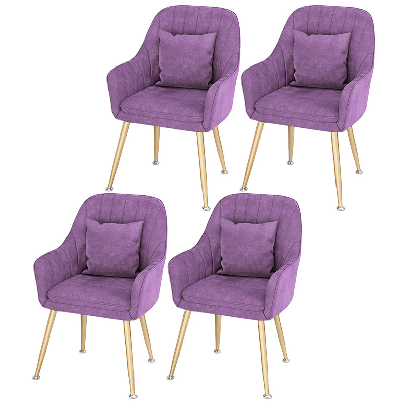 Scandinavian Style Metal Dining Chair Bedroom Solid Back Dining Arm Chairs