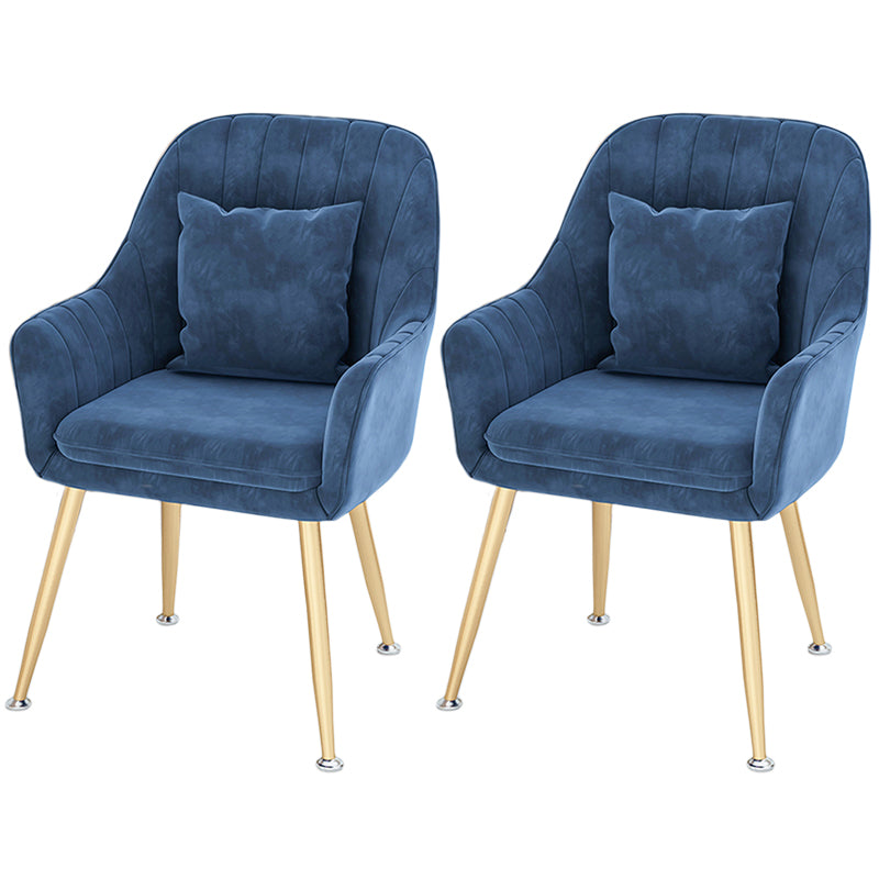 Scandinavian Style Metal Dining Chair Bedroom Solid Back Dining Arm Chairs