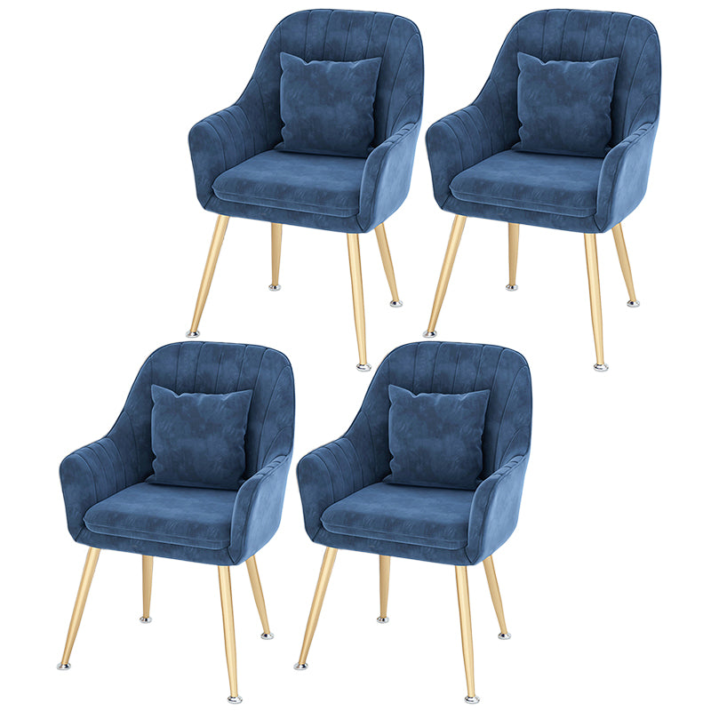 Scandinavian Style Metal Dining Chair Bedroom Solid Back Dining Arm Chairs